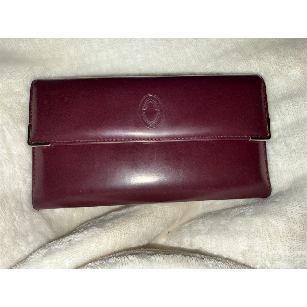 Lady Buxton Vintage Genuine Maroon Leather Banker Wallet & Planner Clutch